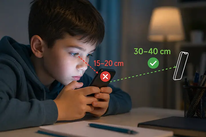 How Far Should Kids Hold Their Phone From Their Eyes?