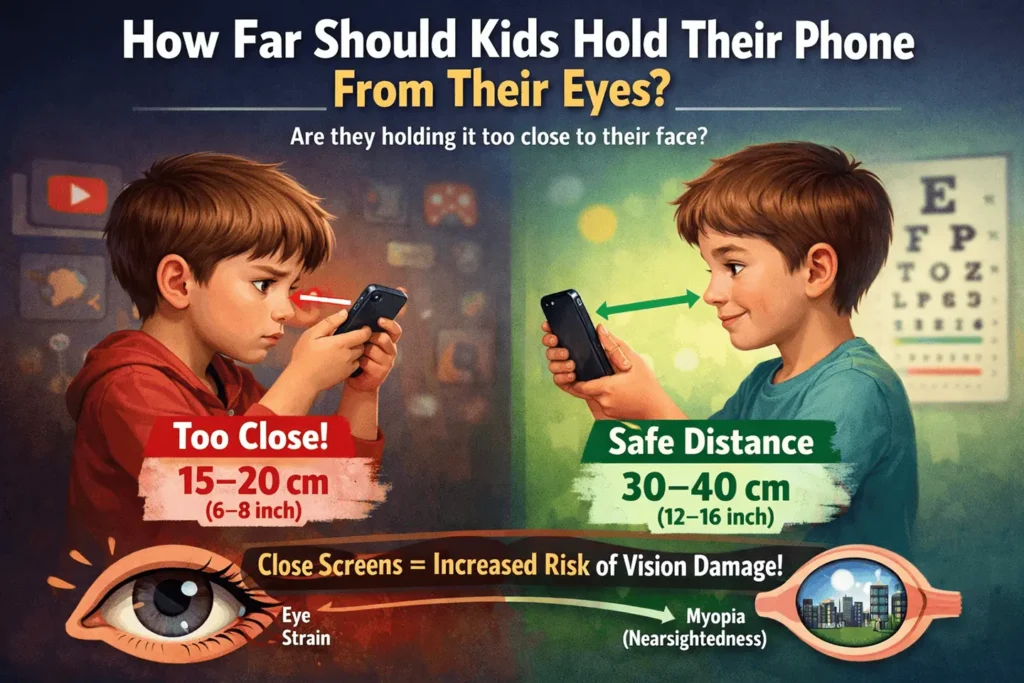 How Far Should Kids Hold Their Phone From Their Eyes?