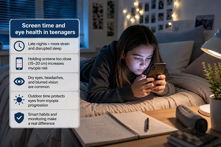 Screen Time and Eye Health in Teenagers: What Parents Need to Know